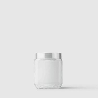 Imagem de Pote de Vidro Quadrado Collection 1,2L Inox Escovado Invicta, Único