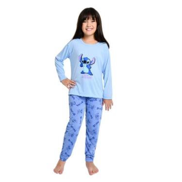 Imagem de Pijama Infantil Longo Inverno Menina Stitch - Prikéta Pijamas, Stitch 