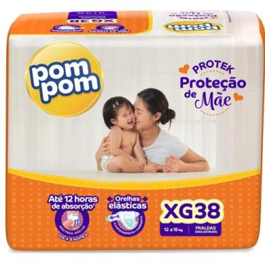 Imagem de Fralda Pom Pom Derma Protek Mega 1 Pacote Tamanho XG C/ 38 Unidades