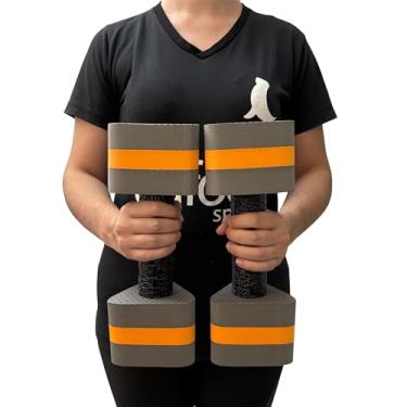 Imagem de Par de Halteres Hidroginástica Em EVA 2 A 3 Kg DF4012-CZ Cinza/Laranja Dafoca Sports