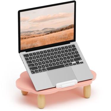 Imagem de AFOOYO Suporte ajustável em forma de nuvem, rosa, laptops de 10 a 17,3 polegadas, altura e ângulos ergonômicos, forte estabilidade, dissipação de calor eficaz