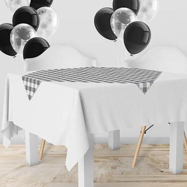 Imagem de 6 Toalha Mesa TNT Xadrez Festa Estampado Boteco Pt 70X70