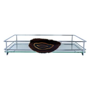 Imagem de Bandeja hara fence ágata cromada 10x20 cm, Preto