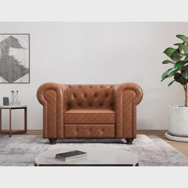 Imagem de Poltrona Chesterfield Jared Couro Sintético Yescasa