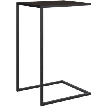 Imagem de Mesa Lateral Retangular Artesano 64 Cm (altura) Em Mdp Preto Estrutura Metálica Em Aço Prato