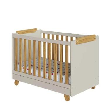 Imagem de Berço Moveis Peroba Pingo 4x1 Americano MDF, Off White amendoa