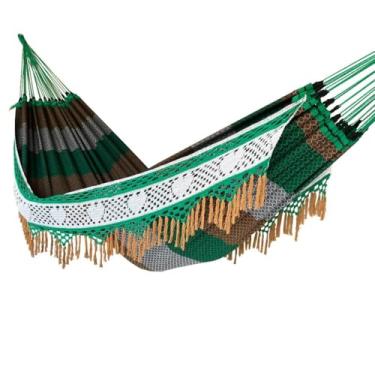 Imagem de Rede De Dormir Descanso Casal Luxuosa Gigante(VERDE CARAMELO BEGE)