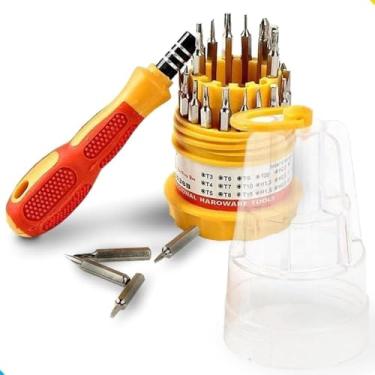 Imagem de Kit de Ferramentas de Precisão com 30 Pontas Intercambiáveis, Chaves Fenda, Torx e Philip, Estojo Compacto Para Conserto Manutenção De Celulares Notebooks Relógios Óculos e Tablet