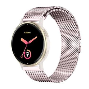 Imagem de Koazon Pulseiras de relógio de malha de metal de 22 mm compatíveis com Garmin Venu 3/2/Forerunner 265/255, pulseira de substituição de aço inoxidável ajustável de liberação rápida para Garmin