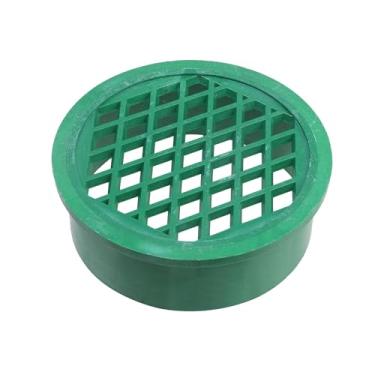 Imagem de Pastlla Capa de grade de drenagem plana redonda, lagoa de visualização de gramado PVC verde para tubos de drenagem de esgoto, jardins e paisagismo para bloquear detritos de folhas e galhos, para