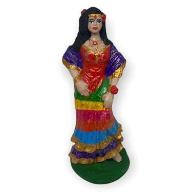 Imagem de META ATACADO, Escultura Cigana em Resina 15 cm Umbanda Candomblé Cor:Sete Saias Colorida em Resina 15 cm