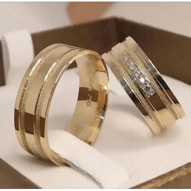 Imagem de Aliança de Casamento Ouro 18k 6,5mm Luxo Casamento - Sheju Joias
