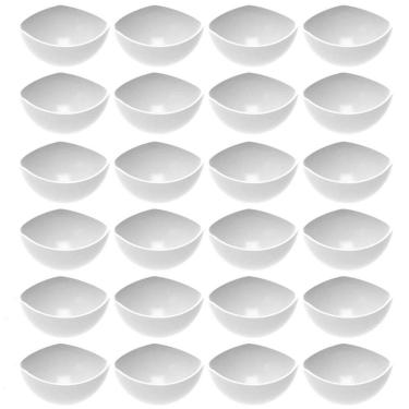 Imagem de Conjunto 24 Potes de Sobremesa Doces Branco Avulso 265ml Plástico Trio Crippa Tigela Unitária 