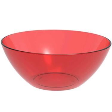 Imagem de 24 Tigelas Vermelha 2,3L Travessa Redonda Servir Salada Sobremesa Translúcida Crippa