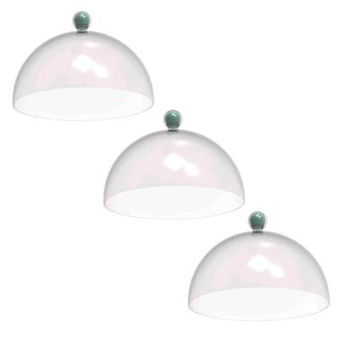 Imagem de Kit 3 Cúpulas de Plástico 30cm Bolos Tortas Doces Padaria Café Hotel Crippa Verde Menta