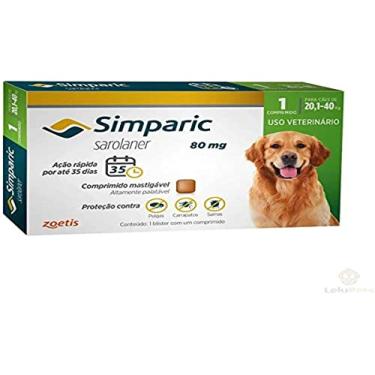 Imagem de Zoetis Simparic 80Mg 20 1 Até 40Kg 1Cp Para Cães