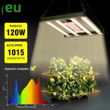 Imagem de Luminária LED Grow Light 120W - Espectro Completo IP65 para Hidroponia