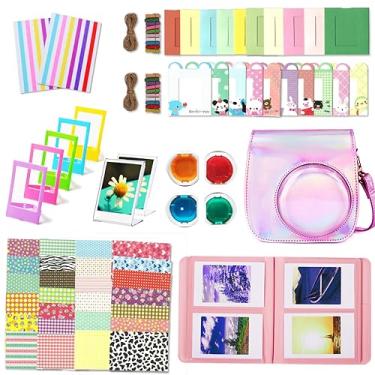 Imagem de Acessórios para câmera Leebotree compatíveis com Fujifilm Instax Mini 9 ou Mini 8 8+ inclui capa/álbum/lentes de selfie/filtros/molduras para parede/molduras de filme/adesivos de borda/adesivos de canto, Magic Pink