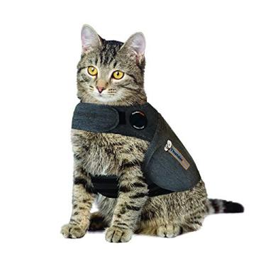 Imagem de Thundershirt Jaqueta clássica de gato ansiedade, cinza mesclado, médio (9 a 5,8 kg), THU-009