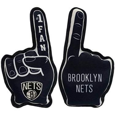 Imagem de NBA Brooklyn NETS #1 Brinquedo de ventilador para cães e gatos. Melhor brinquedo de PET resistente com barulho interno.