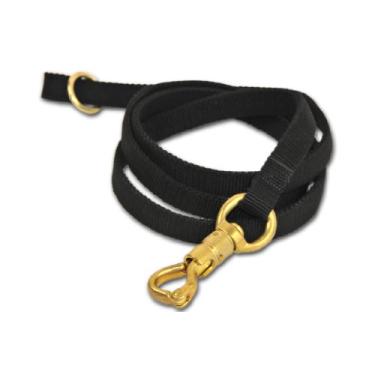 Imagem de Dean & Tyler Coleira para cães Night Walk com camada dupla de nylon preto, 6 m x 1,9 cm com anel na alça e gancho de pressão de bloqueio inteligente