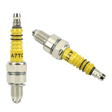 Imagem de ABCERRSI Vela de ignição A7TC compatível com 50cc 70cc 90cc 110cc 125cc 150cc Pit Bike Dirt Bike ATV Scooter Buggy Quad Go Karts pacote com 2