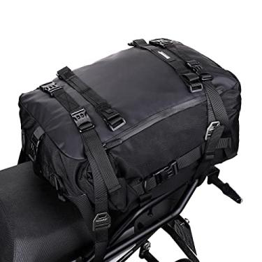 Imagem de abamita Bolsa traseira de motocicleta à prova d'água 30L Rhinowalk Motor Pannier Bagagem de viagem Suporte traseiro de motocicleta Acessórios profissionais de armazenamento de porta-malas - Preto