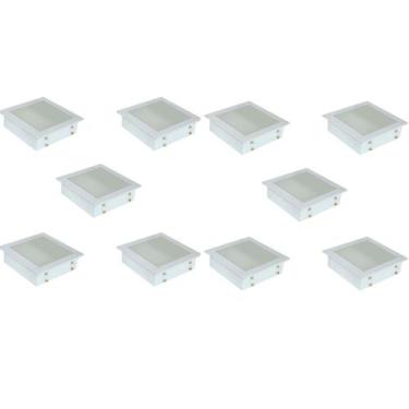 Imagem de Plafon Space Emb. Quad. 30cm Alum. Vidro Fosco E-27 3 Lamp. Max 60w Br