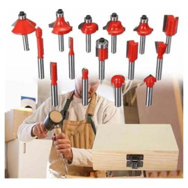 Imagem de Jogo 15 Fresas 8Mm Para Tupia + Estojo Madeira - Nakasaki