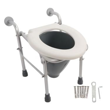 Imagem de Risers de assento no banheiro de Vomeko para idosos, assento de vaso sanitário levantado, stay standode riser dobrável banquinho para handicap gestante