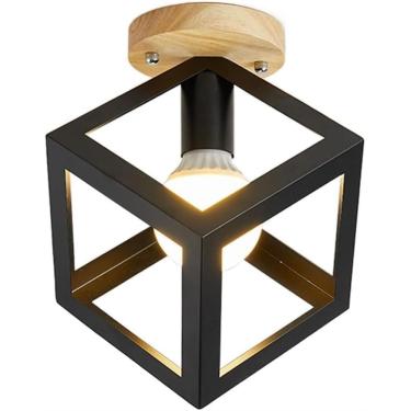 Imagem de American simples teto de teto nórdico nórdico design criativo teto lâmpada led de montagem descarrega luminária de teto para quarto escadas de escritório hotel hotel hotel hall de corredor d