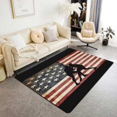 Imagem de jejeloiu Tapete para área de luta livre, 12 x 18 cm, para sala de estar, para quarto, ultramacio, feminino, masculino, tapete decorativo, bandeira americana, macio, antiderrapante, absorvente, tapete