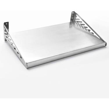 Imagem de Prateleiras flutuantes de aço inoxidável, prateleiras de armazenamento montadas na parede prateleira de parede de armazenamento de cozinha para garrafas de condimento do forno de microondas