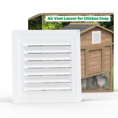 Imagem de Forestchill Grelha de ventilação para galinheiro, grade de ventilação de 30,5 cm x 30,5 cm com malha de tela embutida, grade de exaustão com veneziana para ventilação de galinheiros, branca