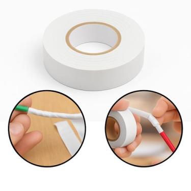Imagem de Fita Isolante Antichama Branco 19mm x 10m Segurança e Resistência para