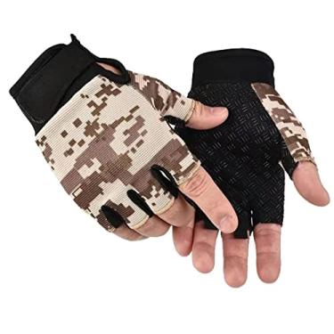 Imagem de SUJAYU Luvas Sem Dedos - Táticas, Airsoft E Ciclismo Para Homens Mulheres (Marrom, Médio)