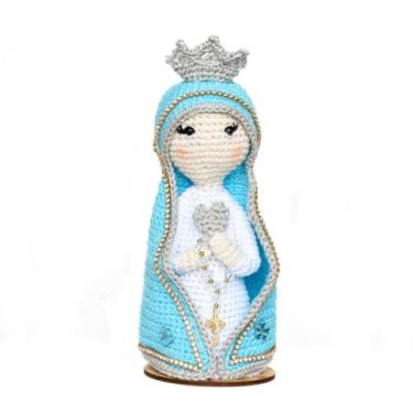 Imagem de Nossa Senhora Azul Céu em amigurumi