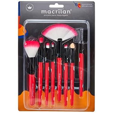Imagem de KIT KP3-1A COM 8 PINCEIS PARA MAQUIAGEM VERMELHO MACRILAN - KP3-1AVM, Macrilan
