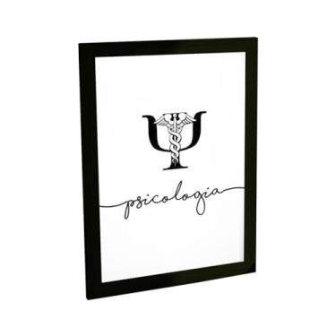 Imagem de Quadro Decorativo Psicologia Símbolo Caduceu Tipografia Poster Quarto Sala