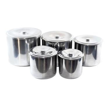 Imagem de Kit Jogo Porta Mantimentos Lata Alumínio Polido 5 Peças