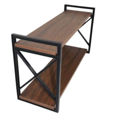 Imagem de Prateleira Decorativa Indutrial 80X20 para Salas, Escritórios, Quartos, Salas de Estar(M Amadeirado Escuro/S Preto)