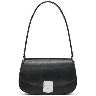 Imagem de Calvin Klein Bolsa de ombro Alina Flap, preta/prata, tamanho único, Preto/prata, One Size