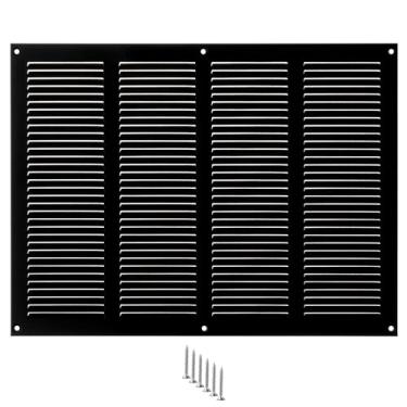 Imagem de TURvent Tampa de ventilação 14x8 (abertura do duto) - Grade de ar de retorno HVAC preta para parede e teto - Tampa de ventilação de metal AC com malha - Registro de ventilação retangular - Dimensões