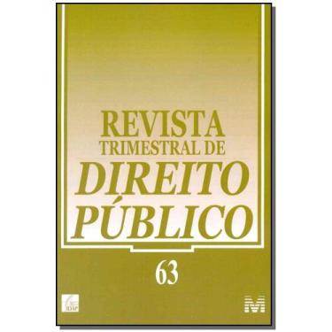 Imagem de Revista trimestral de direito publico ed. 63 - MALHEIROS EDITORES, 3