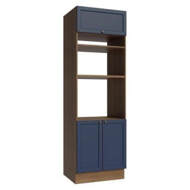 Imagem de Torre Quente 70 cm 3 Portas Vik Madesa, Rustic/Azul