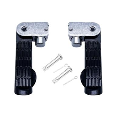 Imagem de predolo Apoios para os pés de motocicleta, pedais traseiros leves de substituição para bicicletas elétricas, Preto