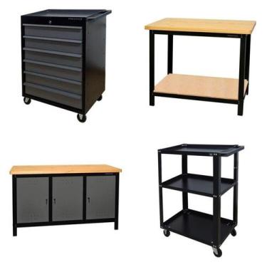 Imagem de Conjunto 2 Carros Profissional 6 Gavetas 2 Bancadas Profissional 150cm