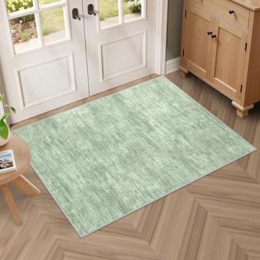 Imagem de RUGSREAL Tapete de entrada pequeno 5 x 7 cm com suporte de borracha resistente a manchas, tapete de banho moderno de cor sólida, tapete lavável para sala de estar, quarto, sala de jantar, cozinha
