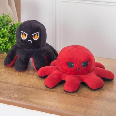 Imagem de Polvo Humor Tiktok Pelúcia Fofa Reversível Presenteável Brinquedo Brav