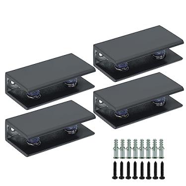 Imagem de Alise Suporte de prateleira de vidro ajustáveis para chuveiro, suporte de grampo retangular resistente para prateleiras de vidro de 6 a 10 mm, grampos de montagem na parede, peças de reposição de